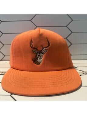 Duck Bay Deer Hunting All over Foam Vintage Embroidered Safety Orange Hat Cap